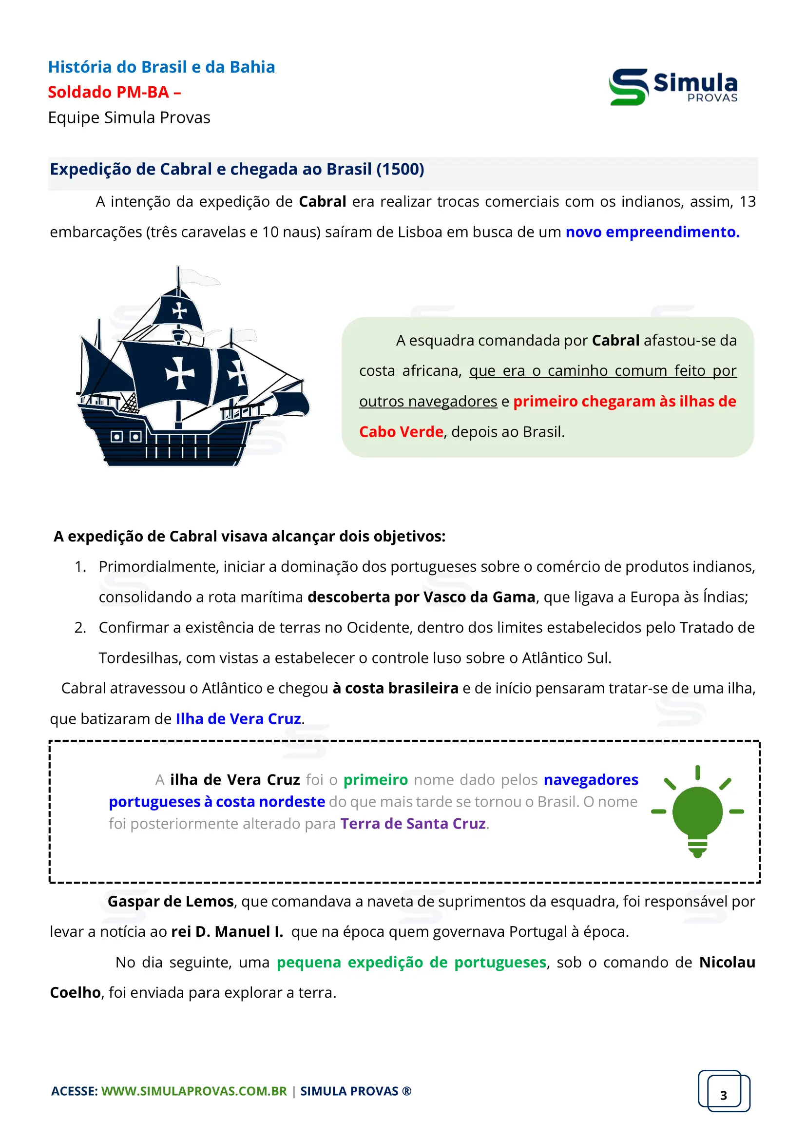 2- Resumo de História - PMBA [Soldado]- Pré-Edital-2